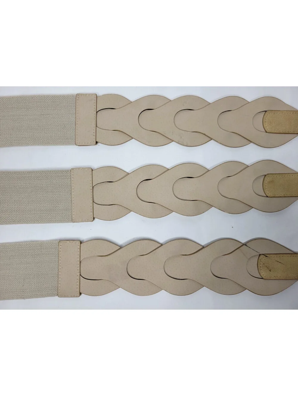 Lot of 3 INC International Concepts Womens Wide Braided Stretch Waist Belt L/XL